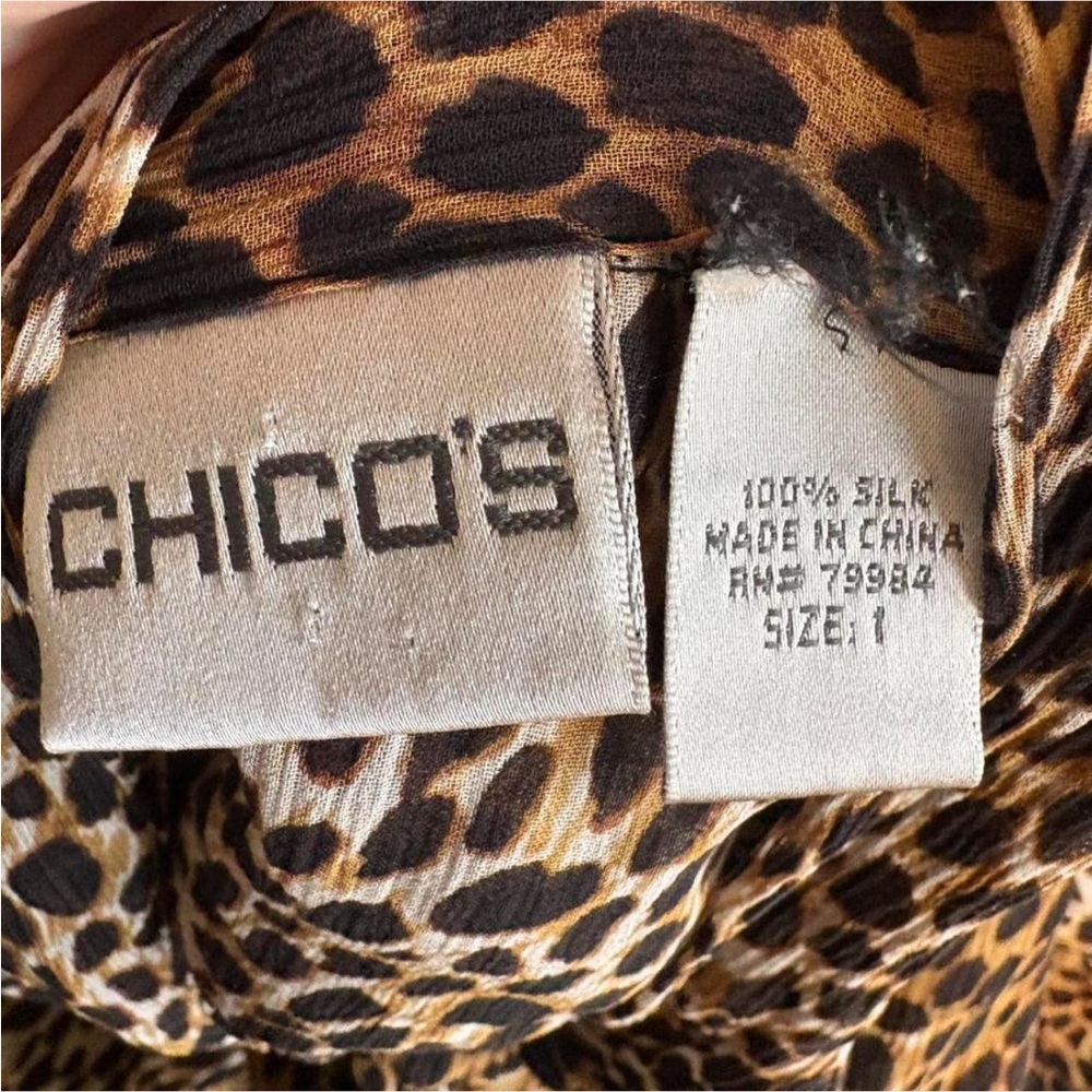 Chico's Brown Leopard Print Blouse - Picture 5 of 5